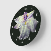 Persoonlijke Japanse Iris Bloem  Ronde Klok (Hoek)