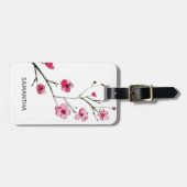 Persoonlijke Japanse Kersenbloesem Illustratie Bagagelabel (Voorkant horizontaal)