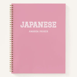Persoonlijke Japanse Roze Kalender 2026-2027  Notitieboek