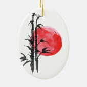 Persoonlijke Japanse zon en bamboe kerst Keramisch Ornament (Achterkant)