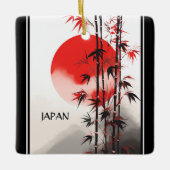 Persoonlijke Japanse zon en Japanse bamboe-feestda Keramisch Ornament (Voorkant)