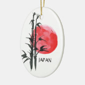 Persoonlijke Japanse zon en Japanse bamboe-feestda Keramisch Ornament (Links)