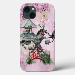 Persoonlijke Japanse Zwaluuw, Tempel, Bloesem iPhone 13 Hoesje