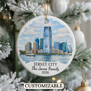 Persoonlijke Jersey City, Aangepaste New Jersey Keramisch Ornament