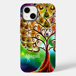 Persoonlijke Jewel Tone Tree of Life Beauful Case-Mate iPhone 14 Hoesje