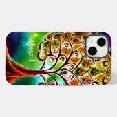 Persoonlijke Jewel Tone Tree of Life Beauful Case-Mate iPhone Case (Achterkant (horizontaal))
