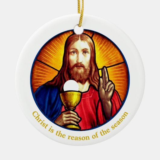 Persoonlijke Jezus-afbeelding Keramisch Ornament (Voorkant)