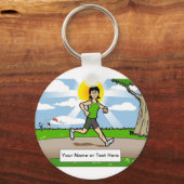 Persoonlijke jogger, Runner - de Cartoon van het V Sleutelhanger (Voorkant)