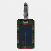Persoonlijke JOHNSON Tartan Bagage Label voor Here (Achterkant verticaal)
