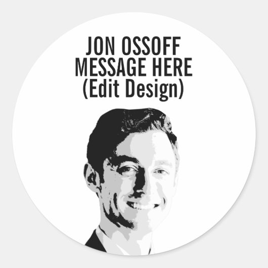 Persoonlijke Jon Ossoff Buste Ronde Sticker (Voorkant)