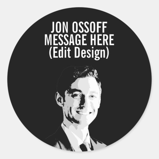 Persoonlijke Jon Ossoff Buste Ronde Sticker (Voorkant)