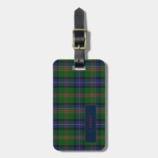 Persoonlijke JONES Tartan Heren Bagage Label (Voorkant verticaal)