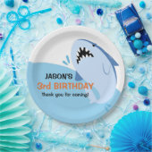 Persoonlijke jongen Shark Birthday Party Papieren Bordje (Feest)
