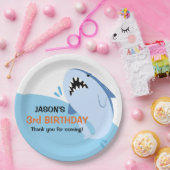 Persoonlijke jongen Shark Birthday Party Papieren Bordje (Feest)