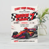 Persoonlijke jongen Sport Race Auto Verjaardagsfee Kaart (Staand voorkant)