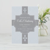 Persoonlijke jongens Christening, Baptism Uitnodig Kaart (Staand voorkant)