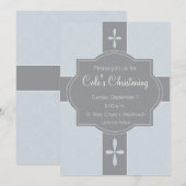 Persoonlijke jongens Christening, Baptism Uitnodig Kaart (Voorkant / Achterkant)