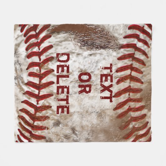 Persoonlijke jongens Grunge Baseball Fleece Blanke (Voorkant (Horizontaal))