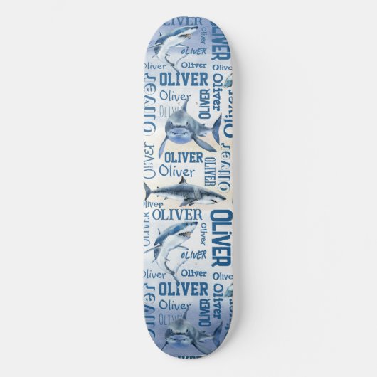 Persoonlijke jongens noemen de haaienenkollage persoonlijk skateboard (Voorkant)