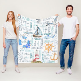 Persoonlijke jongens noemen zeeverzeiling fleece deken