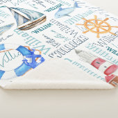 Persoonlijke jongens noemen zeeverzeiling sherpa deken (3/4)