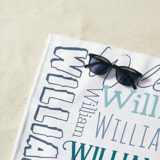 Persoonlijke jongens noemen zeeverzeiling strandlaken (In situ)