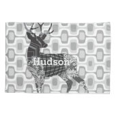 Persoonlijke Jongen's Room Deer Mid-Century Kussensloop (Achterkant)