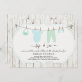 Persoonlijke jongens sip en zie uitnodiging - Rust (Voorkant / Achterkant)