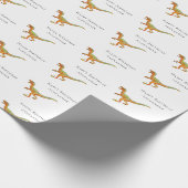 Persoonlijke Jongensnaam Gelukkige Verjaardag Dino Cadeaupapier (Hoek)