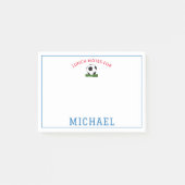 Persoonlijke jongensvoetbal aangepaste lunchtromme post-it® notes (Voorkant)