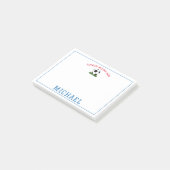 Persoonlijke jongensvoetbal aangepaste lunchtromme post-it® notes (Schuin)