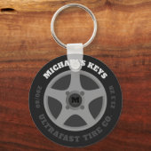 Persoonlijke Jouw naam Tire Co. Sleutelhanger (Voorkant)