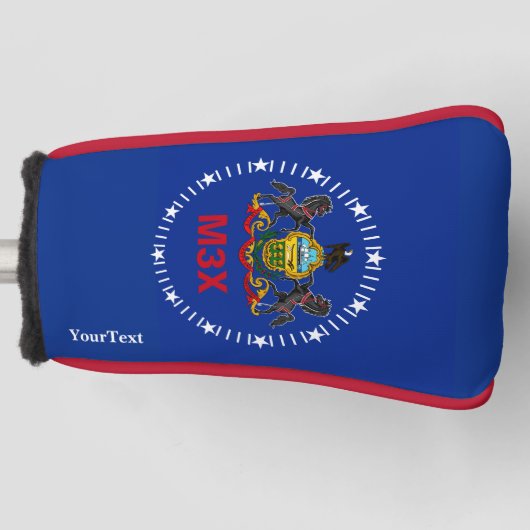 Persoonlijke Jouw tekst Pennsylvania Statenvlag op Golfheadcover (Voorkant)