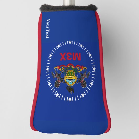 Persoonlijke Jouw tekst Pennsylvania Statenvlag op Golfheadcover (Draai 90)