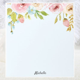 Persoonlijke JOUW TEKST van Floral Notitieblok voo