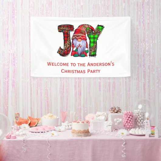 Persoonlijke Joy Gnomen Merry Kerstparty Spandoek (Feest)