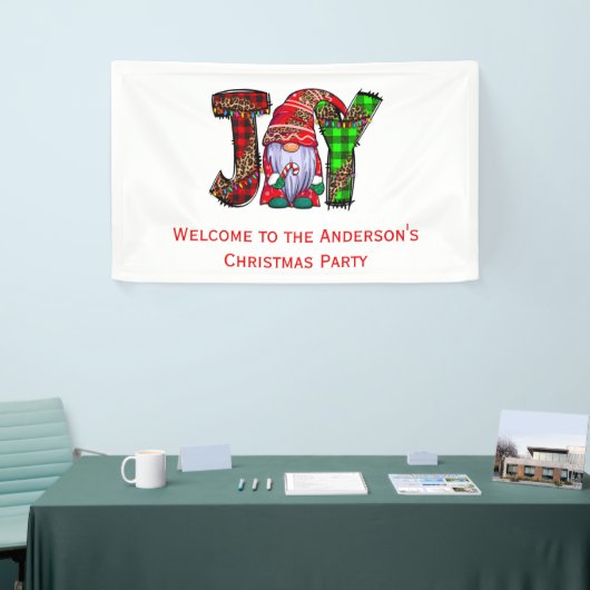 Persoonlijke Joy Gnomen Merry Kerstparty Spandoek (Beurs)