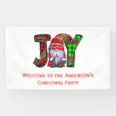 Persoonlijke Joy Gnomen Merry Kerstparty Spandoek (Horizontaal)