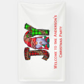 Persoonlijke Joy Gnomen Merry Kerstparty Spandoek (Verticaal)