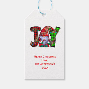 Persoonlijke Joy Gnomes Merry Kerstmis Cadeaulabel