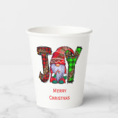 Persoonlijke Joy Gnomes Merry Kerstmis Papieren Bekers (Achterkant)