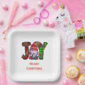 Persoonlijke Joy Gnomes Merry Kerstmis Papieren Bordje (Feest)