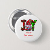 Persoonlijke Joy Gnomes Merry Kerstmis Ronde Button 5,7 Cm (Voorkant /achterkant)
