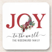 Persoonlijke Joy Red White Bier Onderzetter (Voorkant)