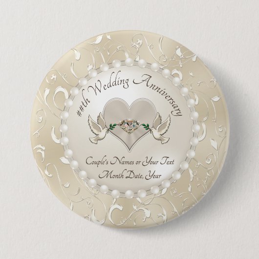 Persoonlijke Jubileum voor gasten Ronde Button 7,6 Cm (Voorkant)