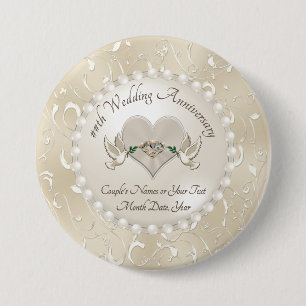 Persoonlijke Jubileum voor gasten Ronde Button 7,6 Cm