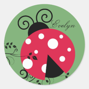 Persoonlijke juffrouw Bug stickers zegels Ladybug
