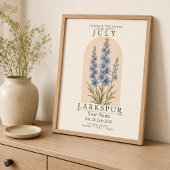 Persoonlijke July Ridderspoor Geboortebloem Poster