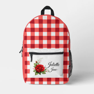 Persoonlijke June Rose Gingham Rugzak