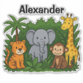 Persoonlijke Jungle Dieren Stickers – Leuk & Wild (Voorkant)